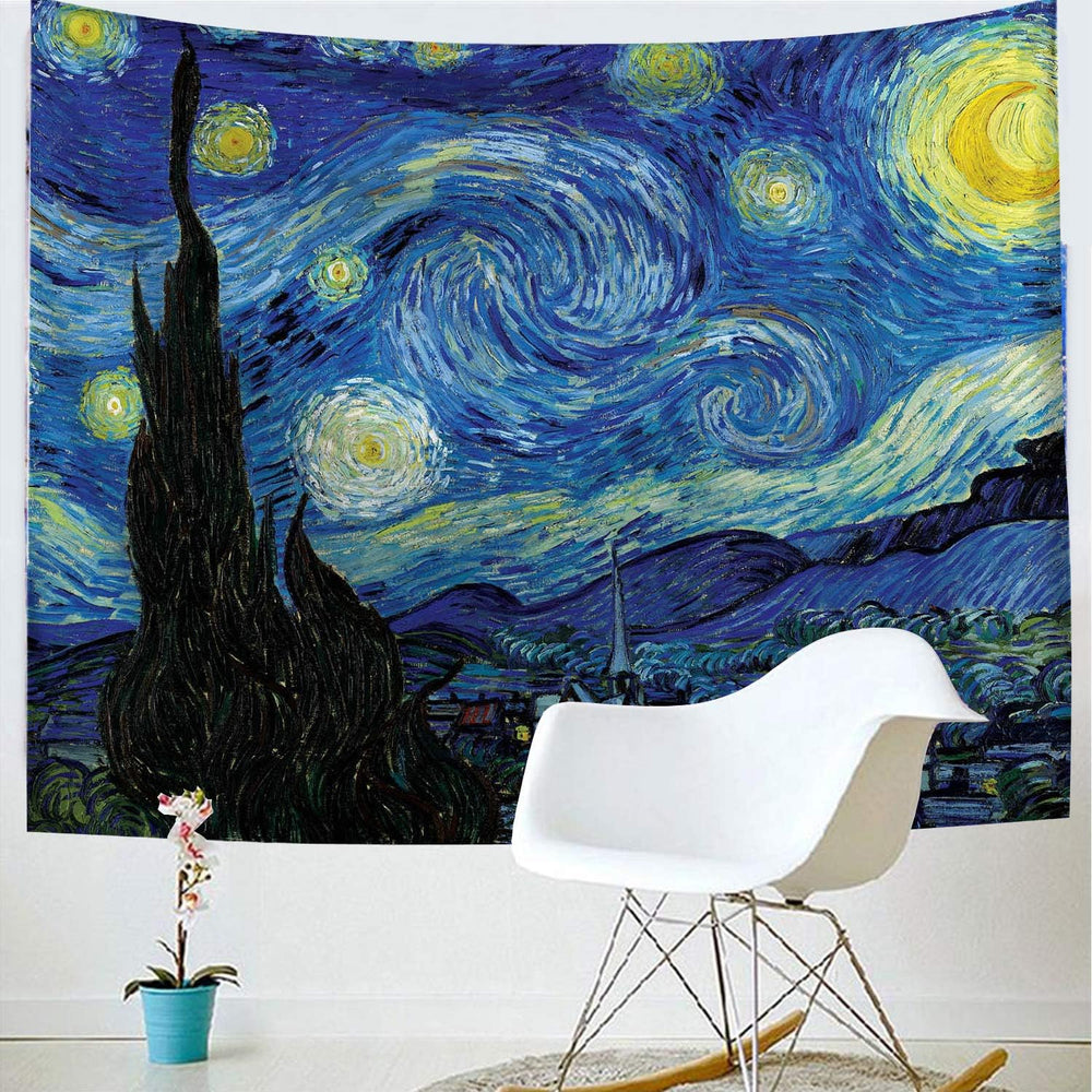 VibeCore Van Gogh Starry Night Tapestry On Wall
