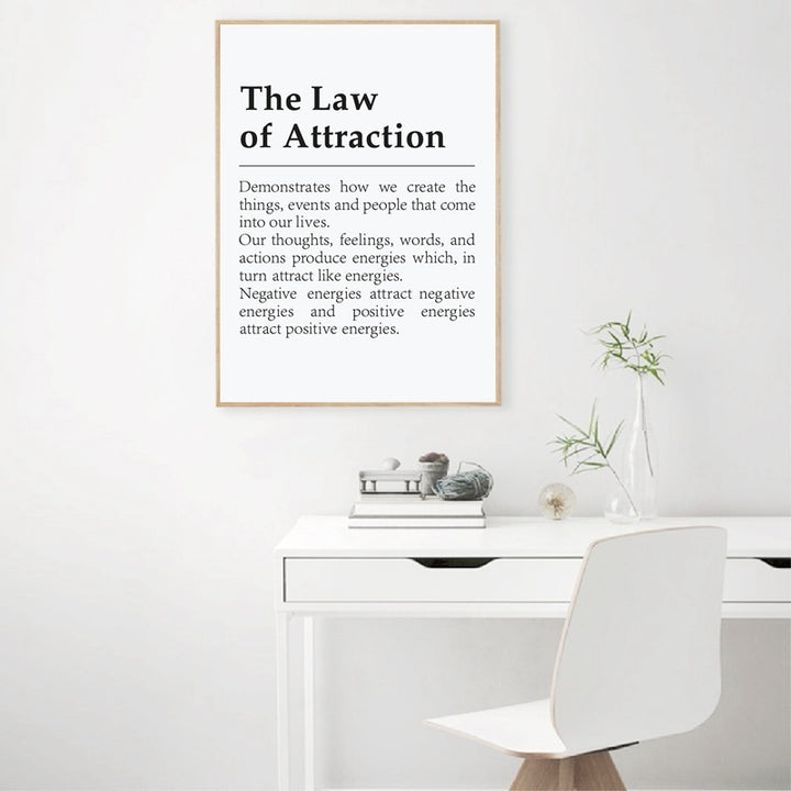 VibeCore VibeCore The Law Of Attraction Canvas Print Framed On Wall