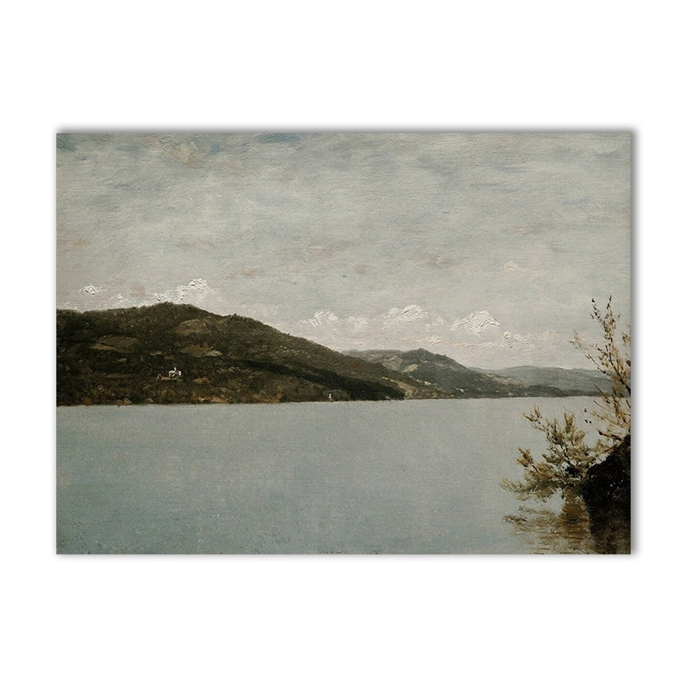 VibeCore Vintage European Canvas Prints Option D: Landscape with water and hills