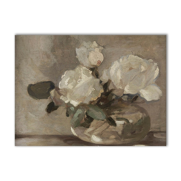 VibeCore Vintage European Canvas Prints Option E: Flowers in a pot