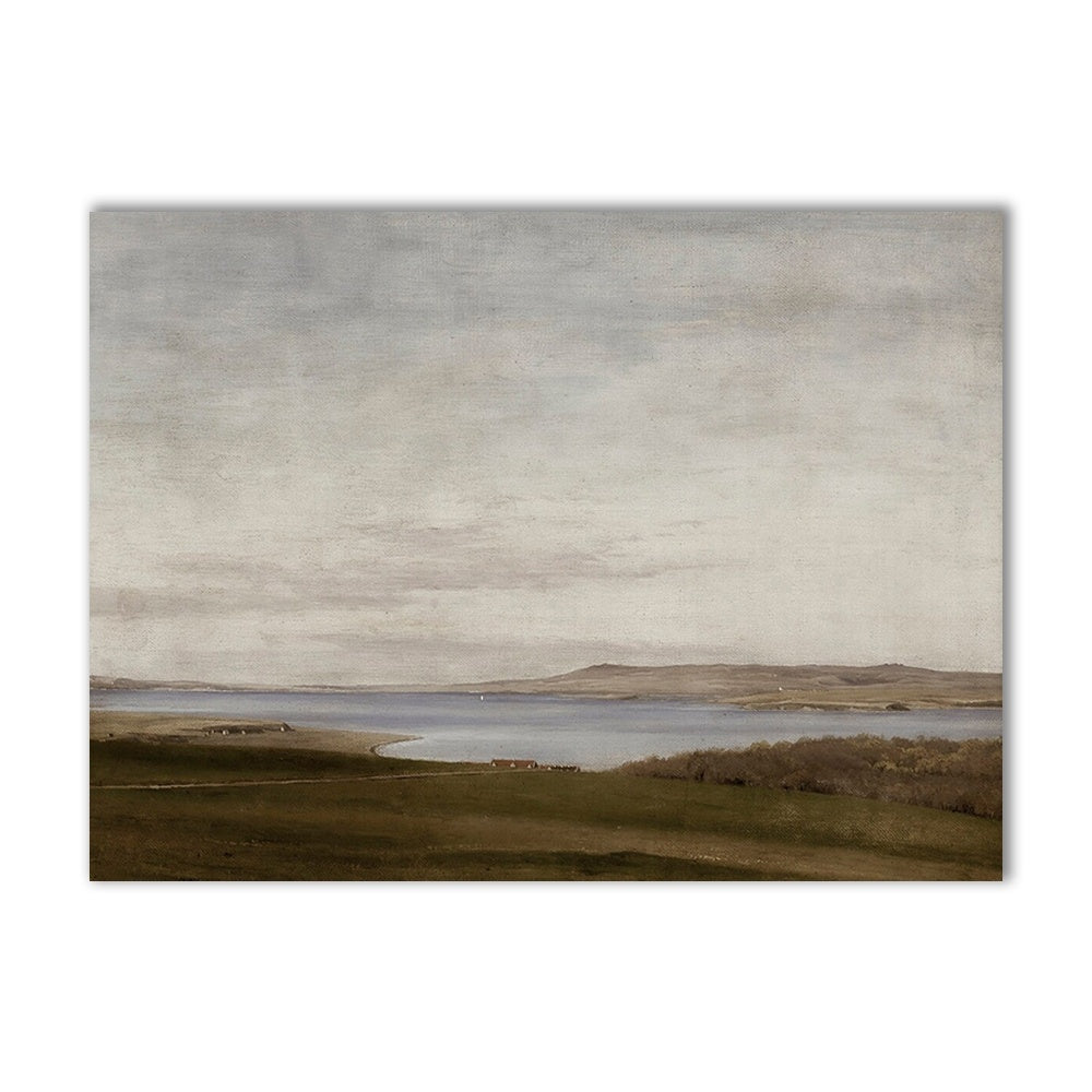 VibeCore Vintage European Canvas Prints Option F: Flat land with lake