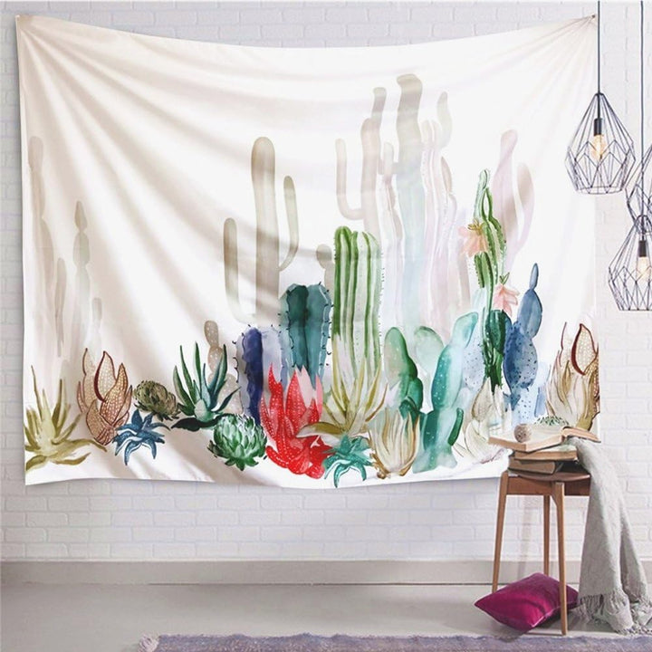 VibeCore Watercolor Cactus Tapestry