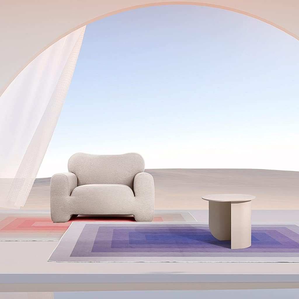VibeCore Watercolor Gradient Area Rug Purple and Pink on floor, featuring a seamless blend of purple and pink hues that creates a dynamic and artistic look in any room.