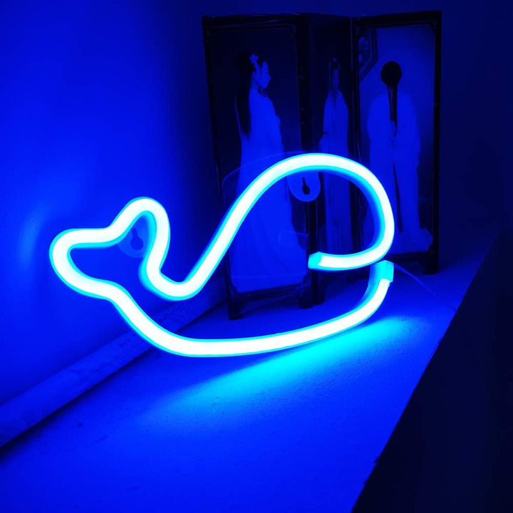 VibeCore Whale Neon Light On Shelf