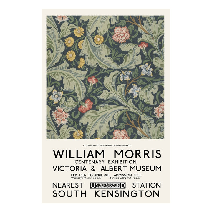 VibeCore William Morris Canvas Prints Option A: William Morris Centenary Exhibition Victoria & Albert Museum South Kensington.