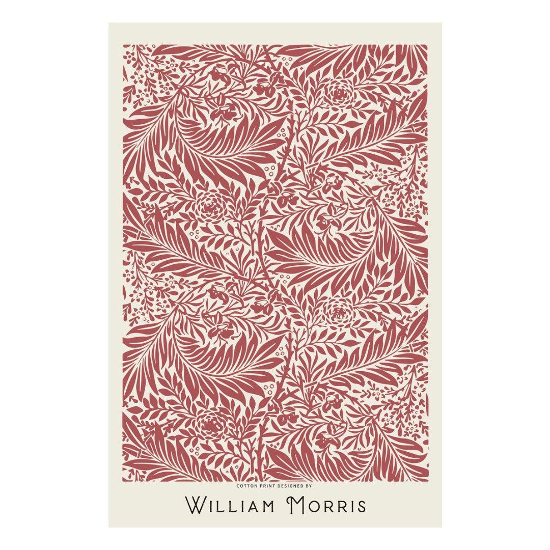 VibeCore William Morris Canvas Prints Option C: William Morris Red Leaves