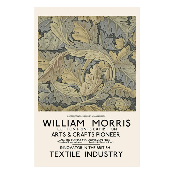 VibeCore William Morris Canvas Prints Option E: William Morris Arts & Crafts Pioneer Textile Industry