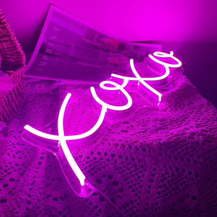VibeCore XOXO Neon Light Pink Laying Down