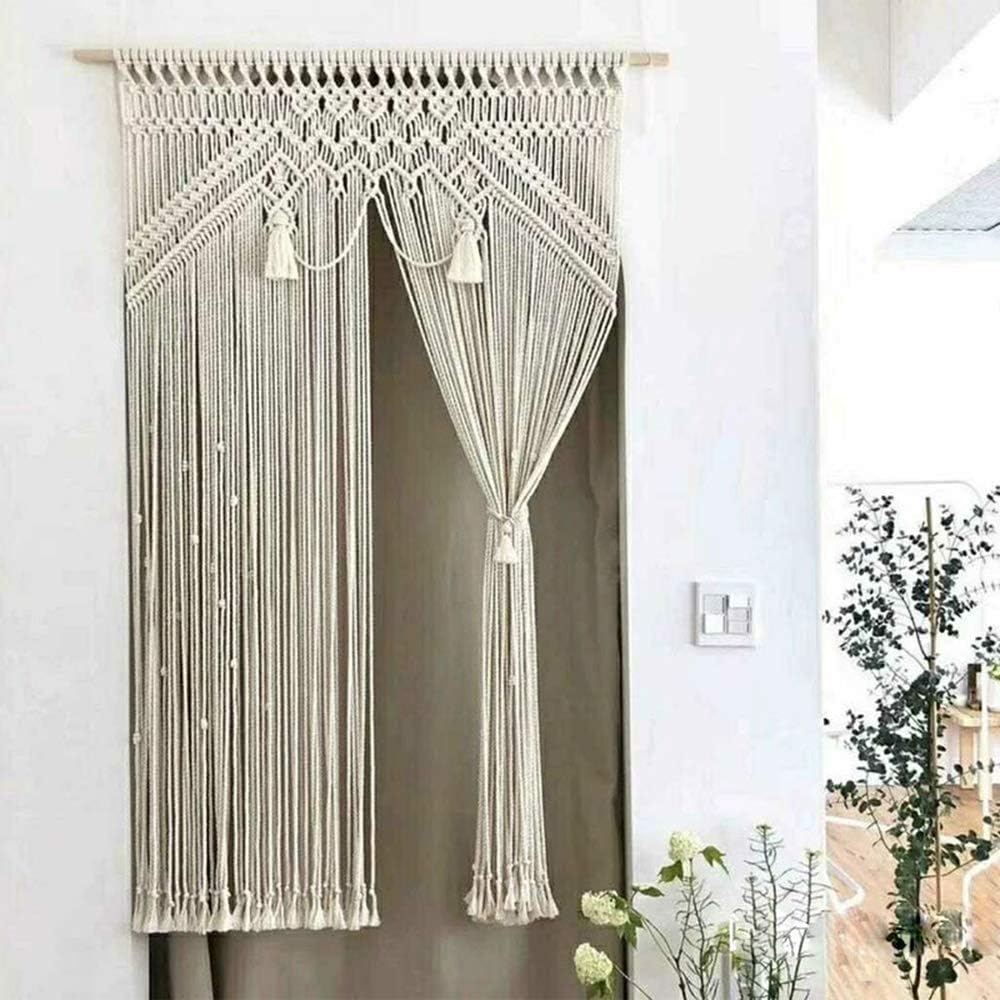 VibeCore Zen Fringe Handmade Macrame Curtain In Doorway