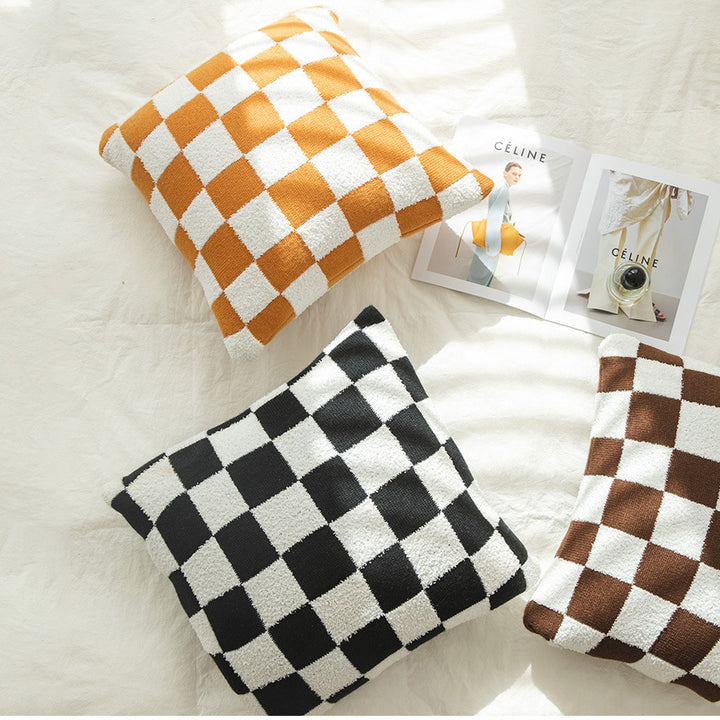 Checkerboard Throw Pillow Cover