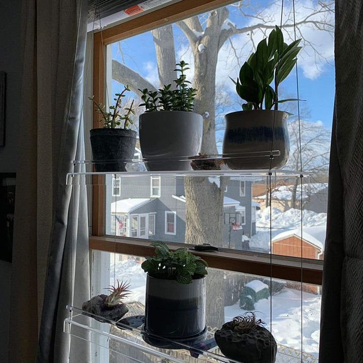 Transparent Flower Pot Hanging Shelf