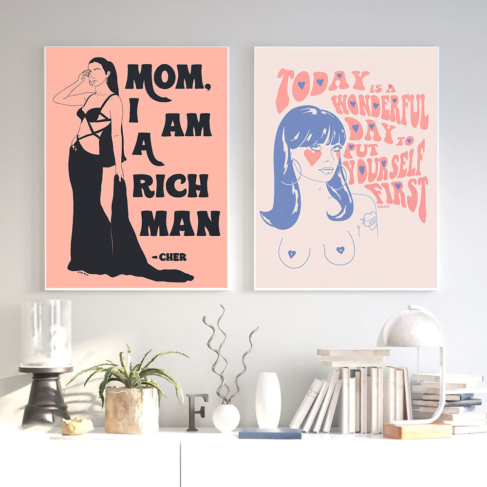 Pink Feminist Canvas Posters