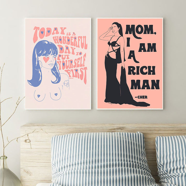 Pink Feminist Canvas Posters