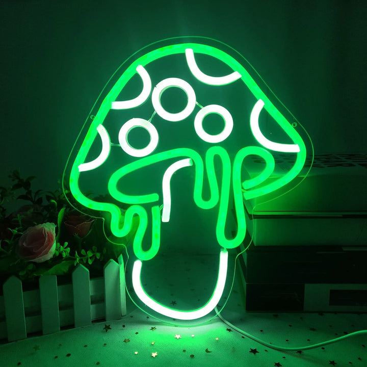 Melting Green Mushroom Neon Light