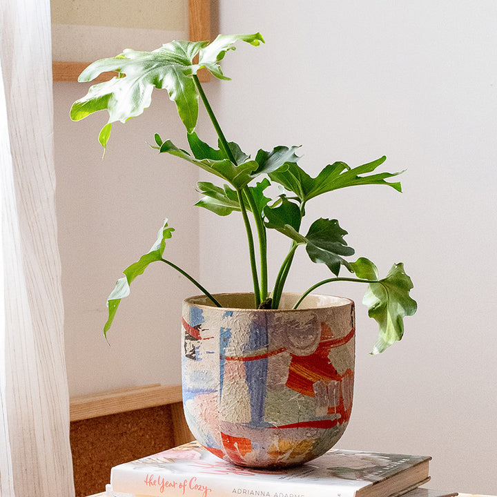 Abstract Paint Ceramic Planter