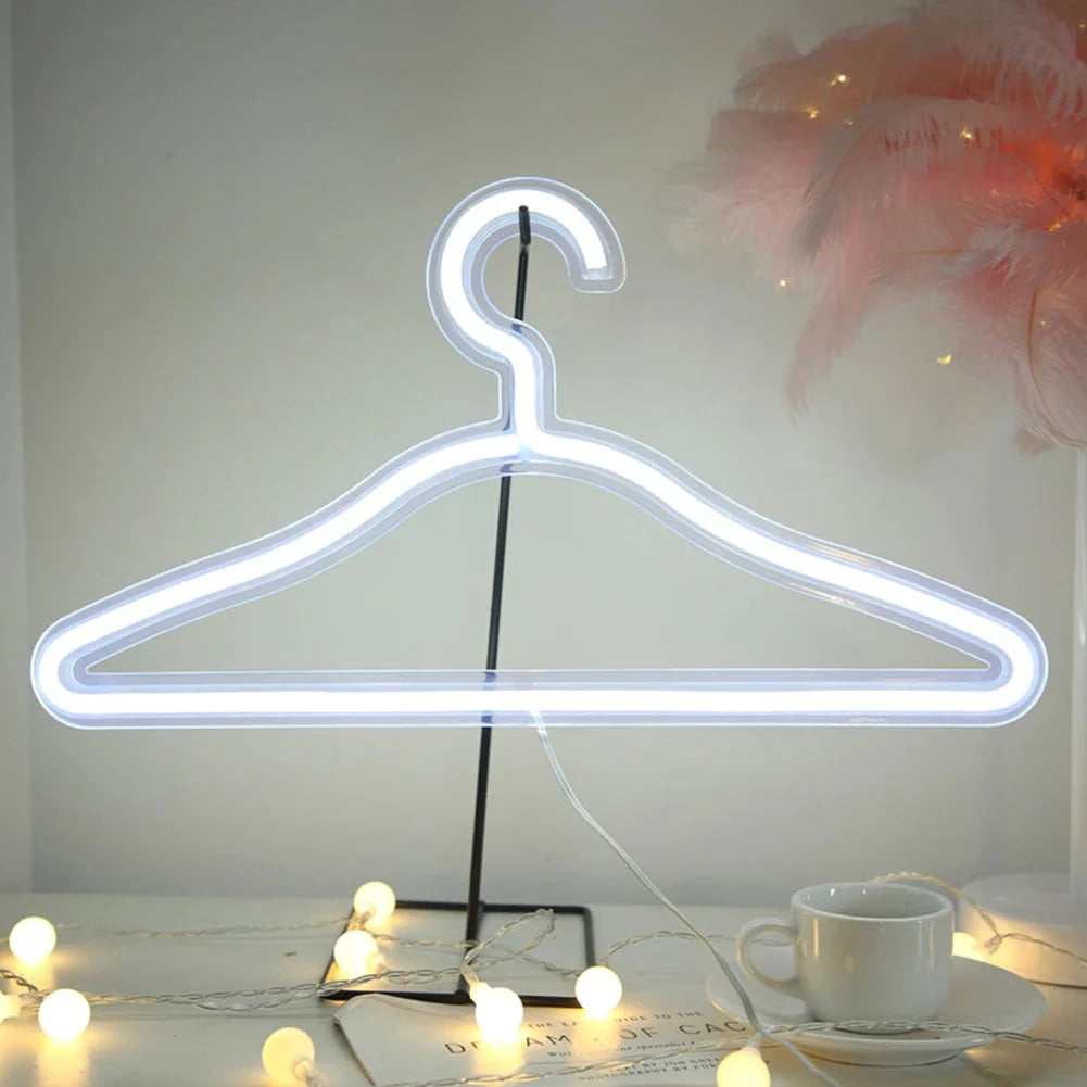 Coat Hanger Neon Light