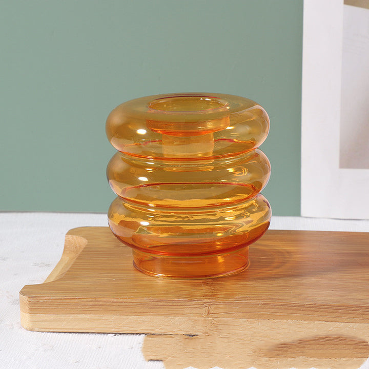 Retro Glass Donut Candle Holder