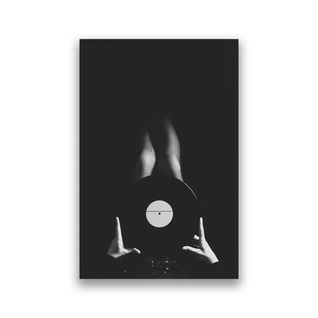 Black & White Vinyl Canvas Posters