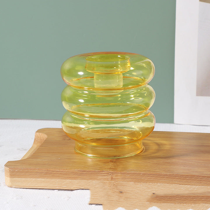 Retro Glass Donut Candle Holder