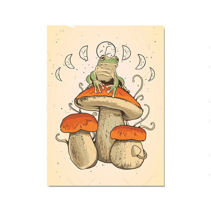 Frog Mushroom Canvas Posters