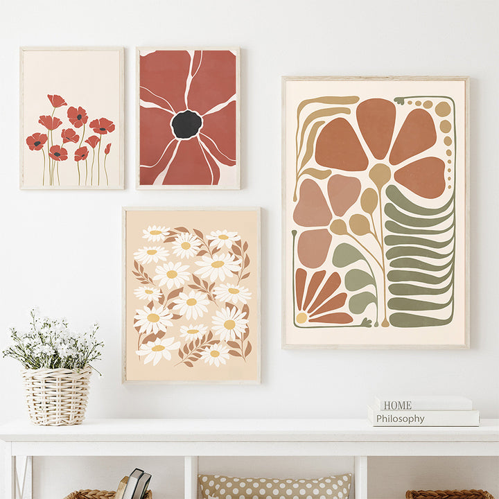 Warm Floral Hues Canvas Posters