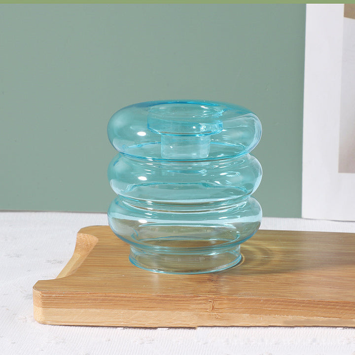 Retro Glass Donut Candle Holder