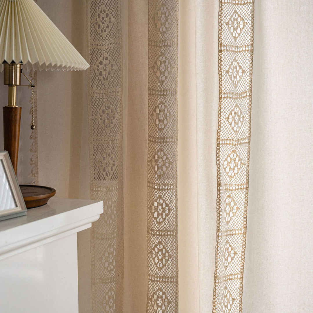 Beige Crochet Curtain