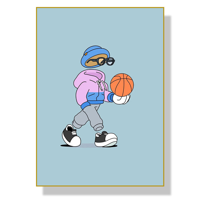 Cartoon Athletes Canvas Posters