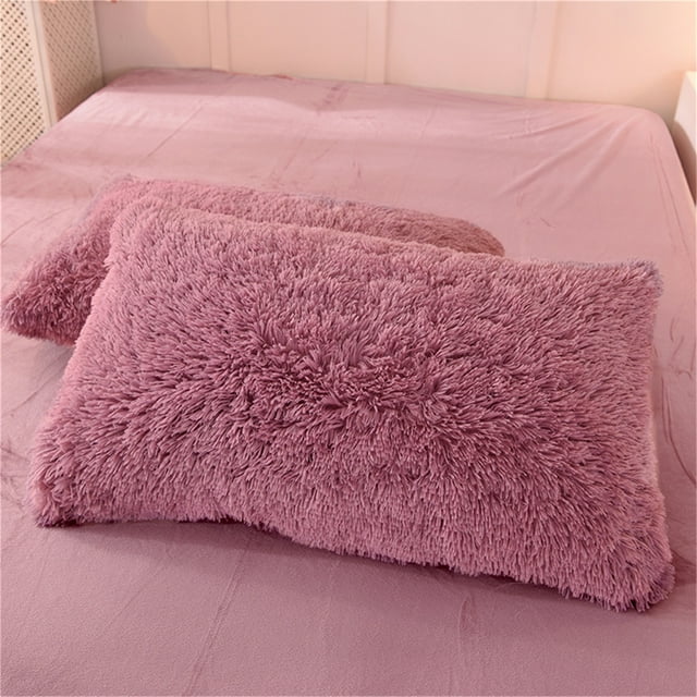 Fluffy Bedding Set - Plum