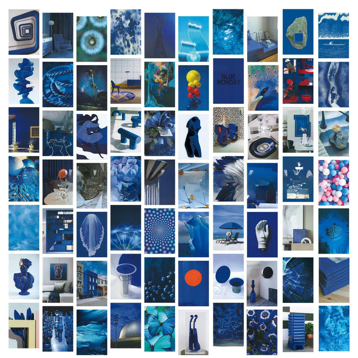 Artsy Deep Blue Wall Collage Kit - 70pcs