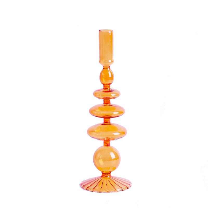 Retro Abstract Glass Candle Holder