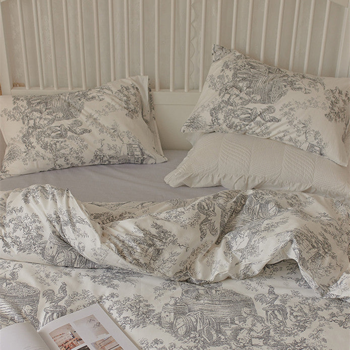 French Toile Bedding Set