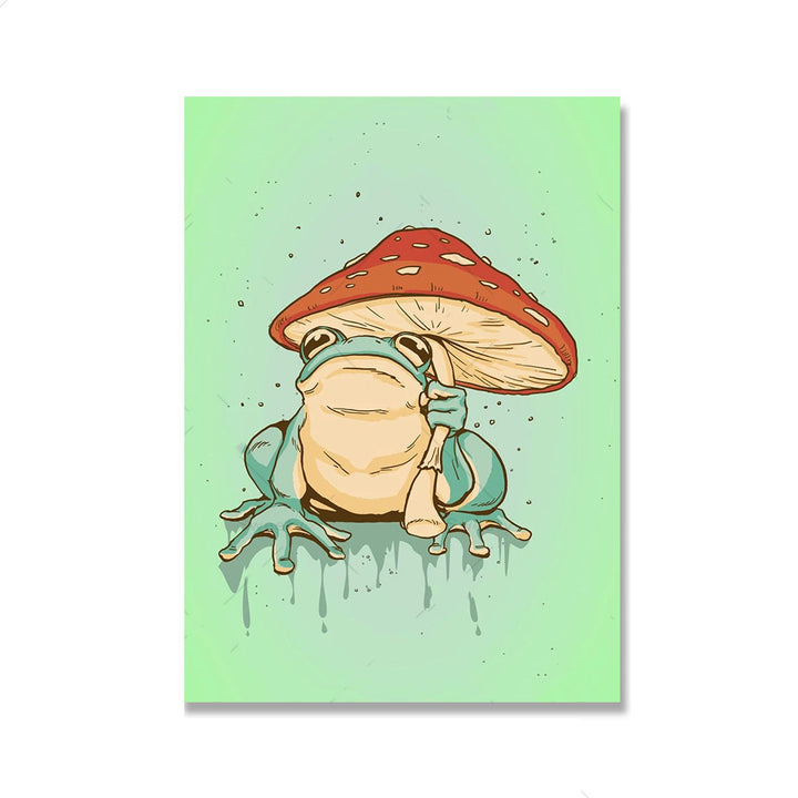 Frog Mushroom Canvas Posters