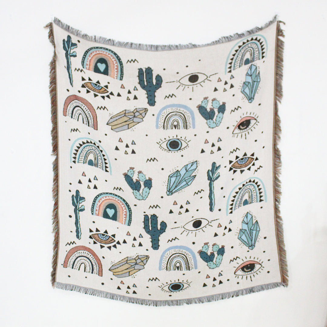 Cactus & Crystals Woven Blanket