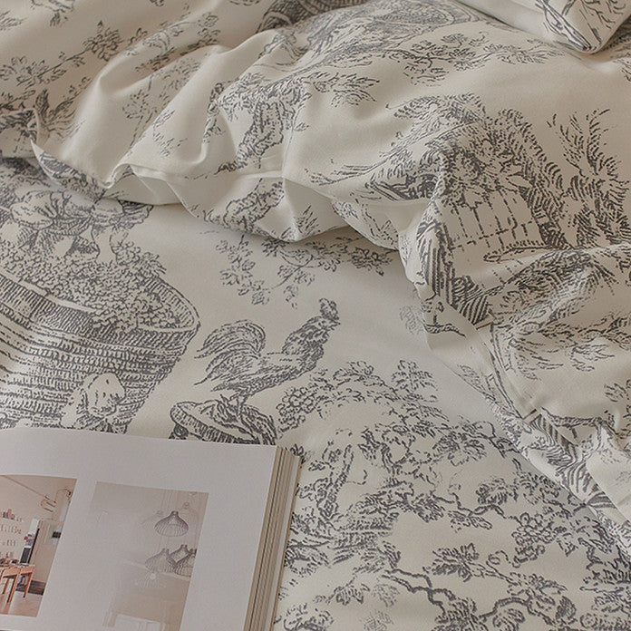 French Toile Bedding Set