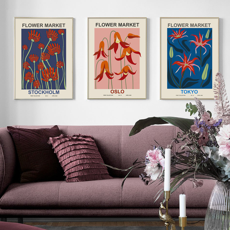 Flower Market Around The World Canvas Posters