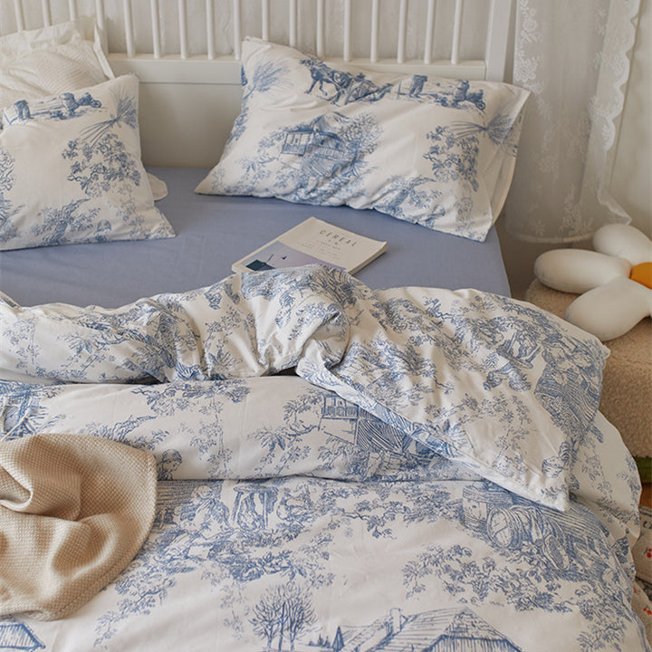 French Toile Bedding Set