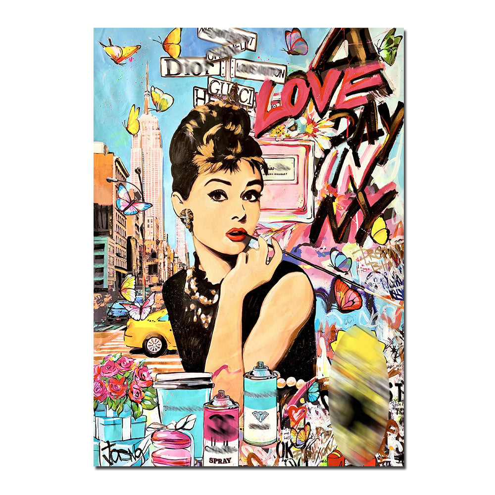 Audrey Hepburn Graffiti Canvas Posters