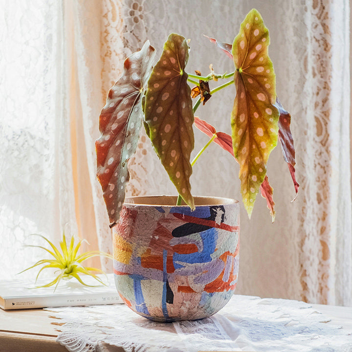 Abstract Paint Ceramic Planter