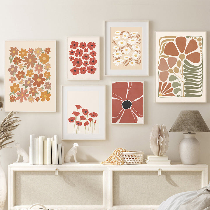 Warm Floral Hues Canvas Posters