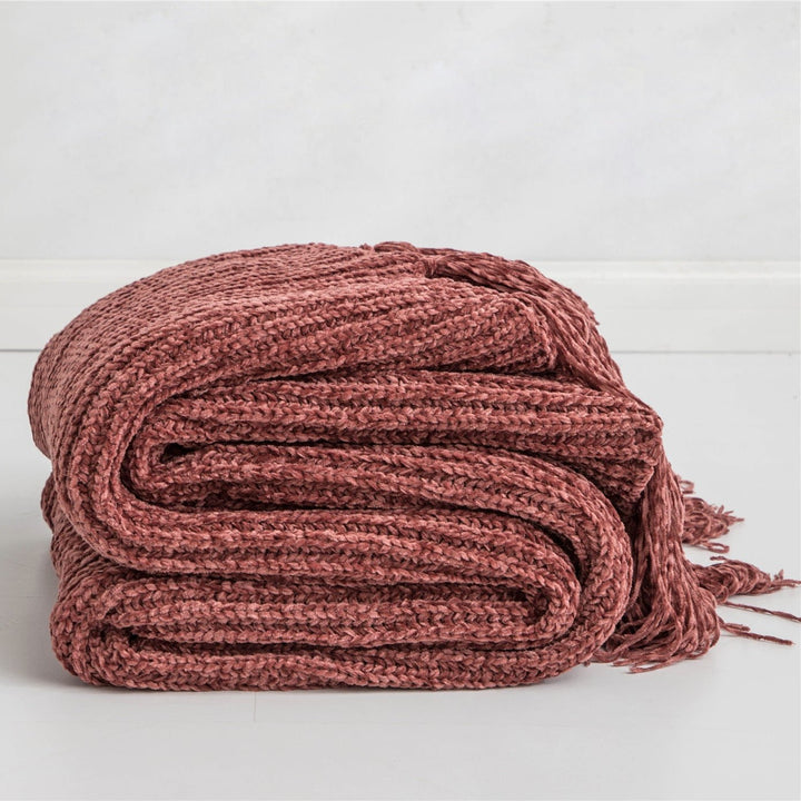 Long Tassel Knitted Throw Blanket