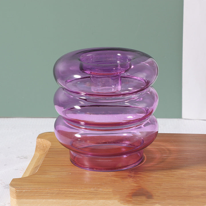 Retro Glass Donut Candle Holder