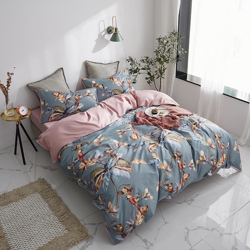 Satin Flower Language Bedding Set