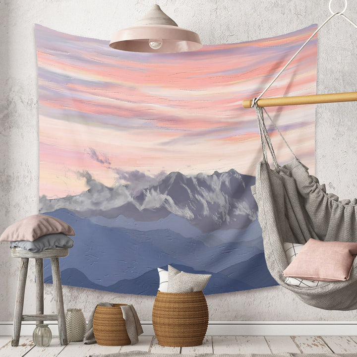 Pink Skies In The Alps Tapestry