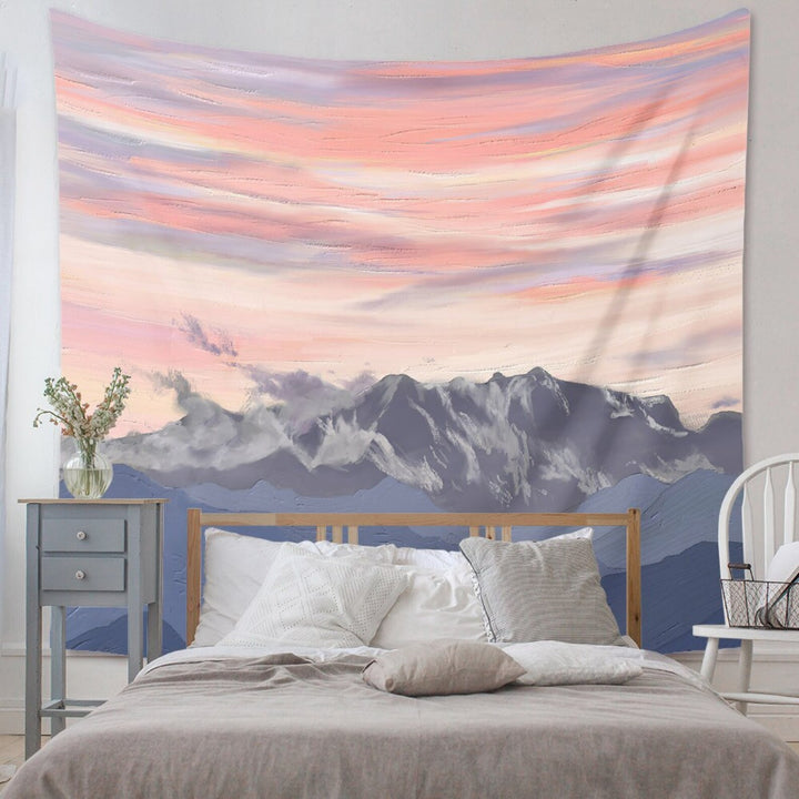 Pink Skies In The Alps Tapestry