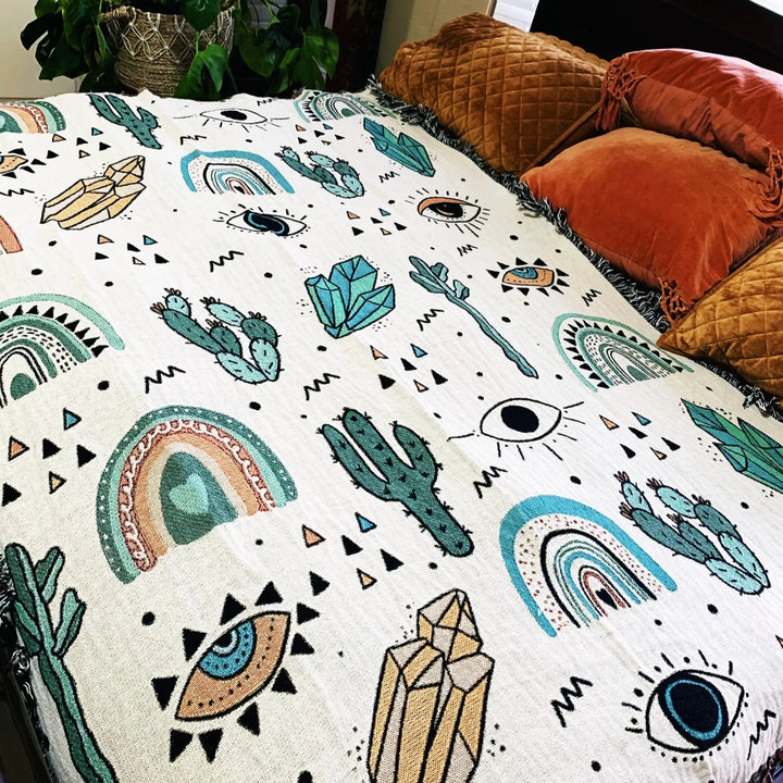 Cactus & Crystals Woven Blanket