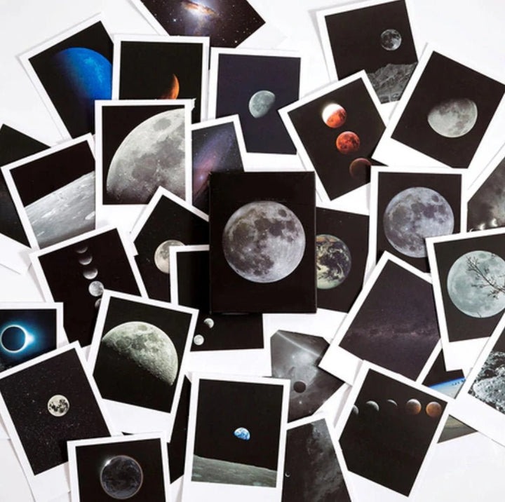 Space Moon Polaroid Stickers