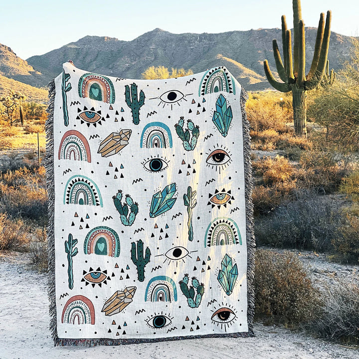 Cactus & Crystals Woven Blanket