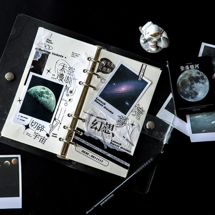 Space Moon Polaroid Stickers