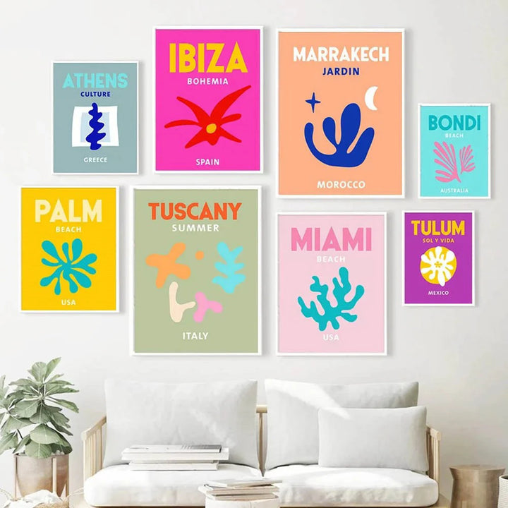 Preppy Travel Canvas Posters